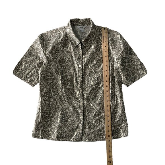Northern Reflections Womens S/P Paisley Floral Cotton Button Down Shirt Top - Picture 2 of 7